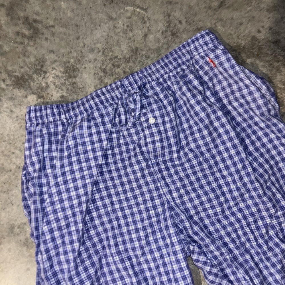Polo Ralph Lauren Sleepwear Pajama Bottom Mens Medium Blue Cotton Woven Check